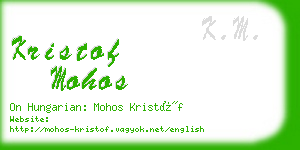 kristof mohos business card